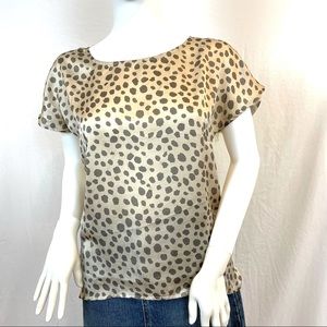 Hem & Thread animal print and lace blouse